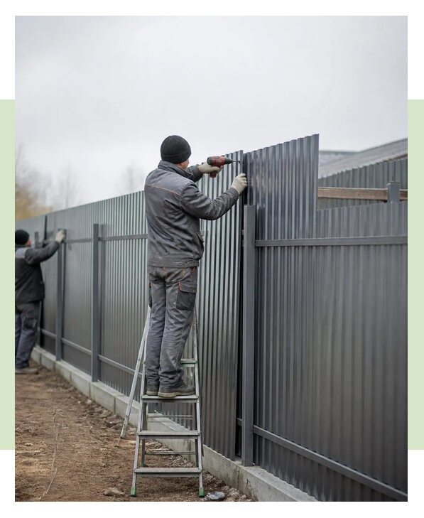 Профессиональный монтаж профлиста на забор в Норильске